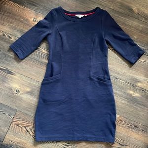 Boden Navy 3/4 length sleeve dress with pockets 6